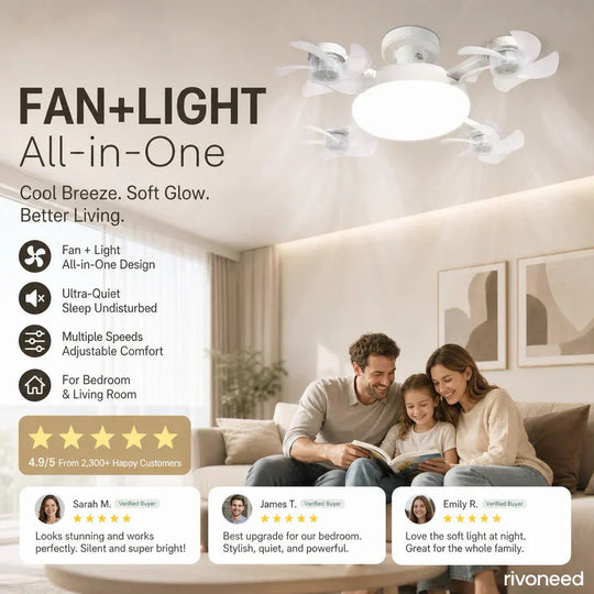 🌀30% OFF NOW! 💡Ceiling Fan with E27 Socket – Silent 2-in-1 LED Fan with Remote Control – Cool & Light in One 🏠
