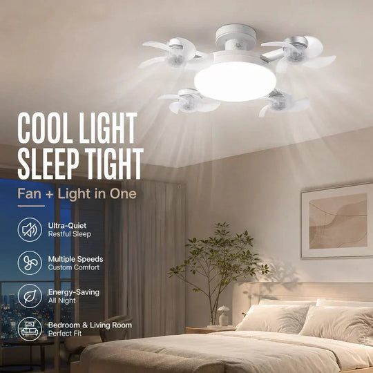 🌀30% OFF NOW! 💡Ceiling Fan with E27 Socket – Silent 2-in-1 LED Fan with Remote Control – Cool & Light in One 🏠
