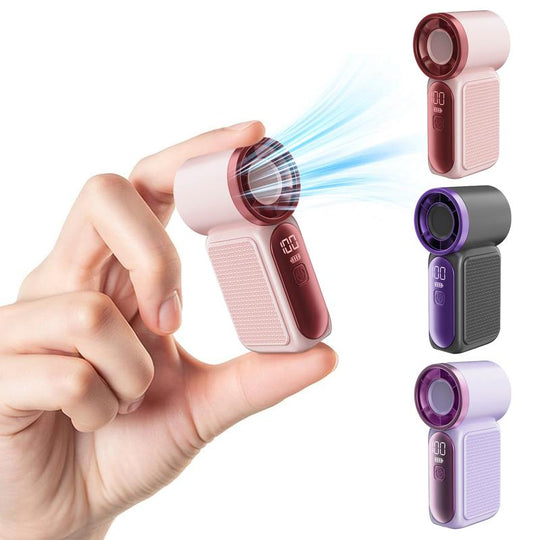 Mini Handheld Fan with LED Display|  6 speeds, 10.7 hours of cool| Weighs nothing – goes anywhere