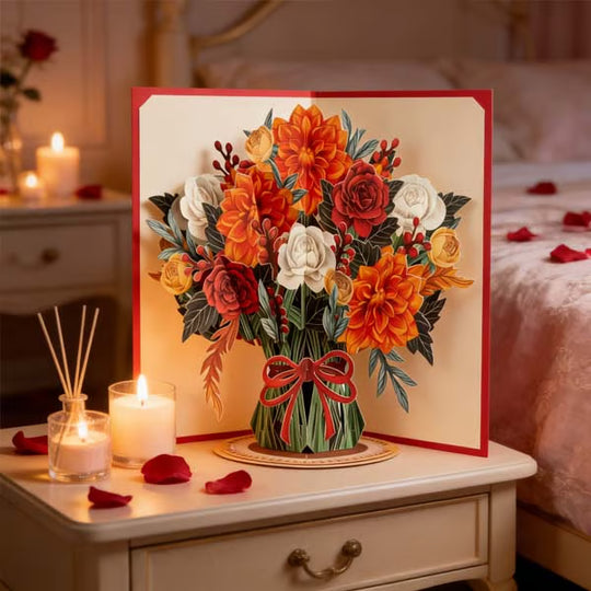 🏆75K+ SOLD! 🌼Forever-Blooming 3D Flower Pop-Up Card– Personalized Love Message & Everlasting Bloom