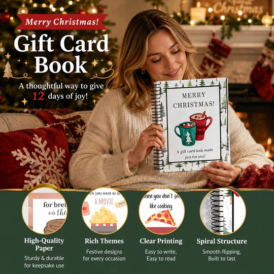 🔥🎁50% OFF!!!-Ready for Christmas!🎅Christmas Gift Card Booklet -👍DIY Spiral-Bound Christmas Gift Card Holder Book