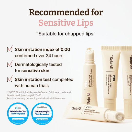 Dr. Reju-All Advanced PDRN - Rejuvenating Lip Serum - Moisturizing Lip Balm with Lipozip PDRN for Glossy, Dewy Lips - Gentle Exfoliating & Smoothing Lip Moisturizer - Hibiscus & Lactic Acid - 0.3 fl oz
