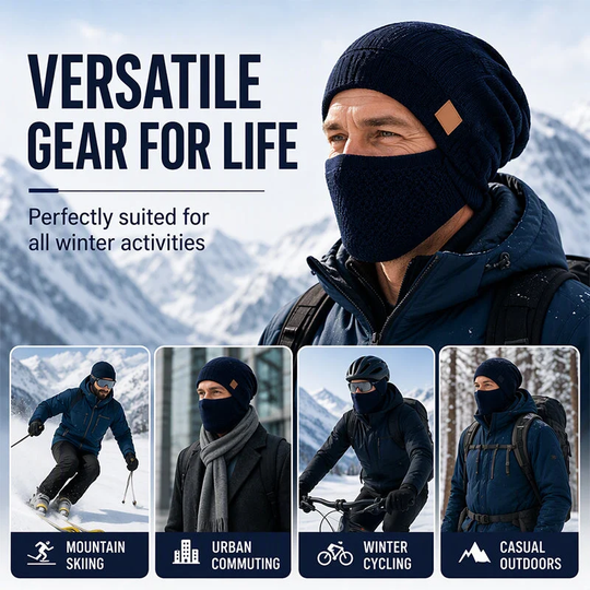 Winter Warm Beanie Hat with Face Cover