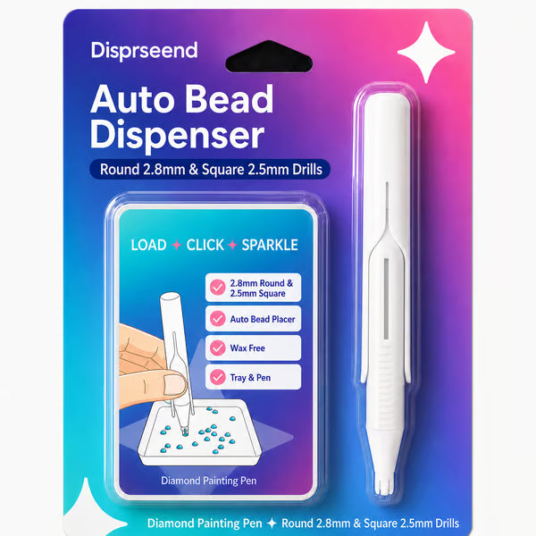 Automatic Diamond Painting Bead Dispenser Pen & Tray Set