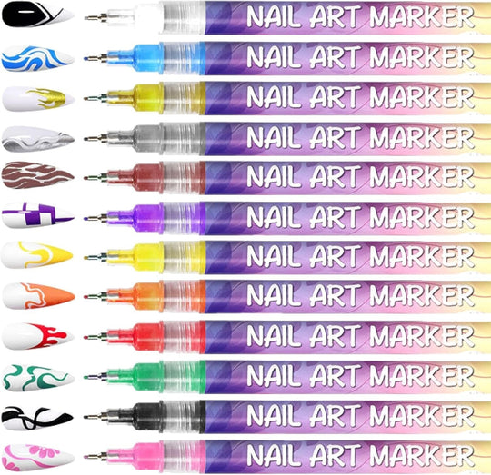 🎄Christmas limited time offer 50% off🌈12 Colors Nail Art Pens Set🎨💅