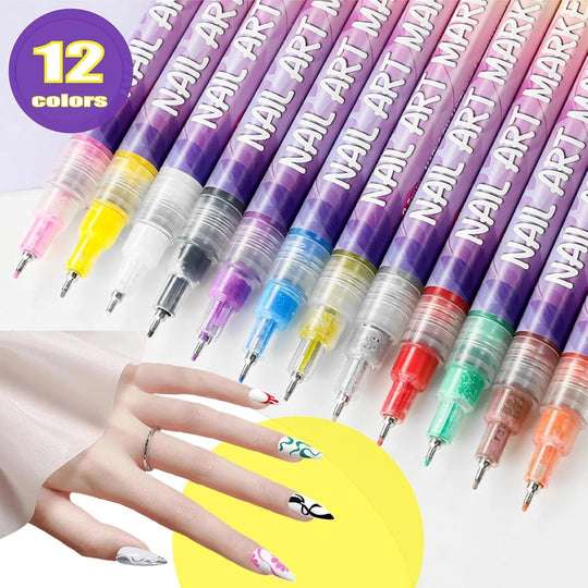 🎄Christmas limited time offer 50% off🌈12 Colors Nail Art Pens Set🎨💅