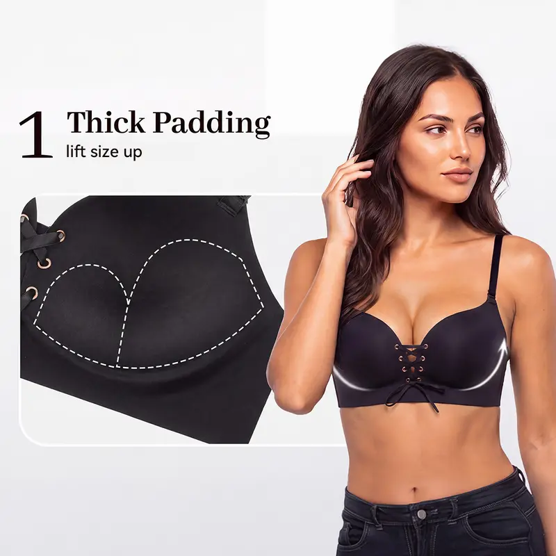 LUCKMEEY Drawstring Push Up Bra for Women