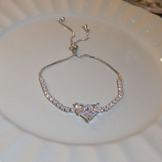 💖VARMT UDSALG 50% RABAT💖✨Armbånd med kobberindlagt kubisk zirkoniasten, udsøgt luksuriøst glitrende tilbehør til kvinder