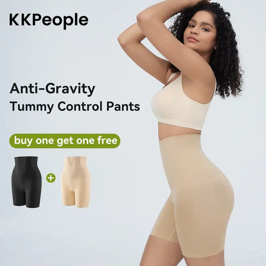 [2-Pack Fajas Colombianas Shaping Pants ] KKpeople Women's Tummy Control Butt-Lifting Shapewear, Sexy and Comfortable High-Waist Body Sculpting Garment Womenswear Compression