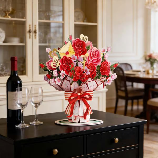 🏆75K+ SOLD! 🌼Forever-Blooming 3D Flower Pop-Up Card– Personalized Love Message & Everlasting Bloom