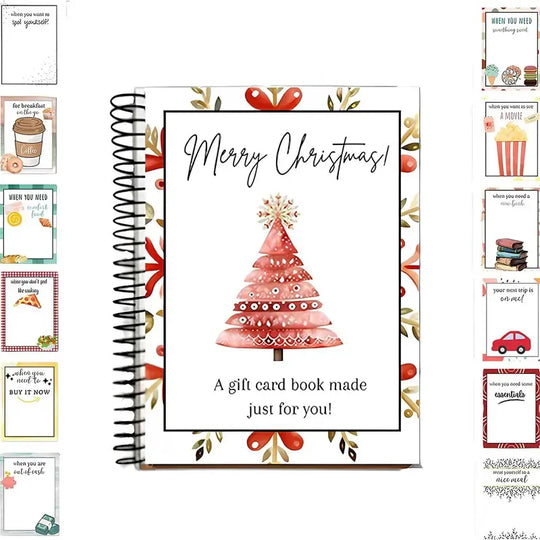 🔥🎁50% OFF!!!-Ready for Christmas!🎅Christmas Gift Card Booklet -👍DIY Spiral-Bound Christmas Gift Card Holder Book