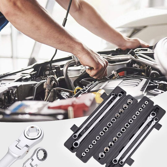 ✨New Arrival✨15pcs Adjustable Ratchet Wrench Kit