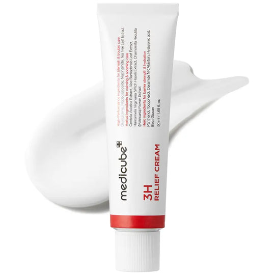 3H Relief Cream | Daily Soothing Moisturizer for Troubled & Delicate Skin, Hydrating, Cooling, Barrier Support Care | Centella Asiatica, Tea Tree Extract, Aloe, Hyaluronic acid | Korean Skincare