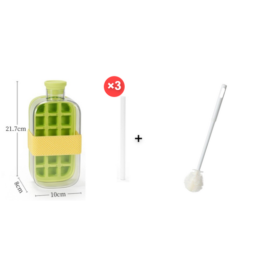 2-in-1 Ice Cube Maker Water Bottle Built-In Ice Tray, Food-Grade Silicone, Bpa-Free. Make Ice & Store Water In One Bottle – Ideal For Gym, Office & Travel! ‍♂