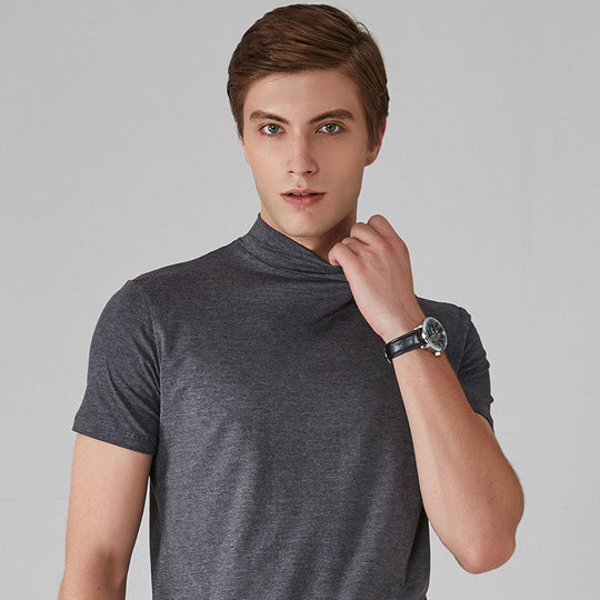 💞50K+ SOLD!🏆LIMITED TIME £9.99!🎁High Neck Slim Fit T-Shirt – Soft cotton blend, gentle on skin! Perfect layering piece for chilly days. Easy-care, no ironing needed. Smart enough for pub, comfy enough for home