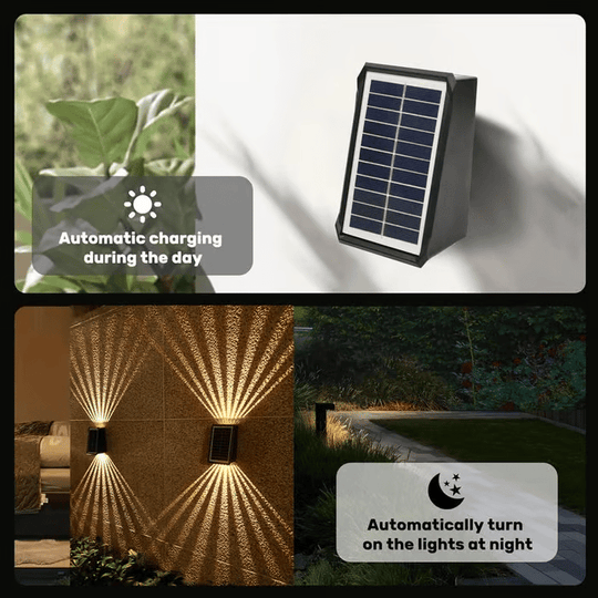 ✨☀️4 LED-aurinkokennoväristä seinävalaisinta ulkokäyttöön vedenpitävällä valolla
