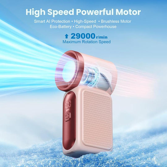Mini Handheld Fan with LED Display|  6 speeds, 10.7 hours of cool| Weighs nothing – goes anywhere
