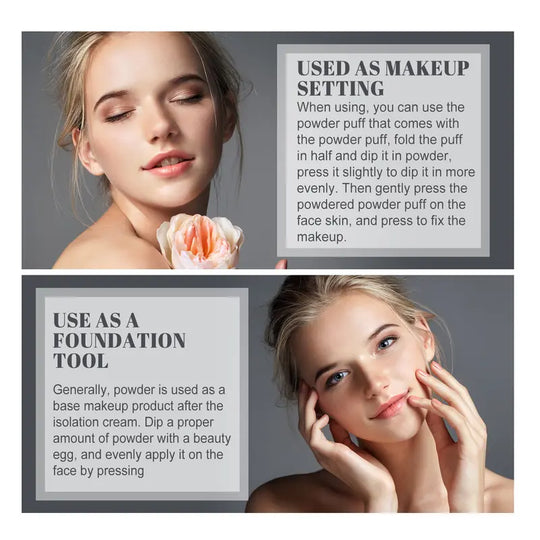 OUHOE Soft Compact Powder Summer Oil Control Flawless Makeup Setting Powder Lightweight With Powder Puff Delivers Matte Even Complexion Cosmeti
