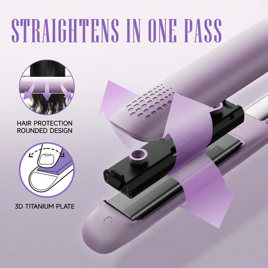 LENA Professional Flat Iron Hair Straightener Titanium Fast Heating Curler & Straightener 2 in 1
