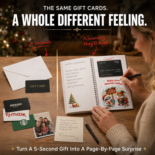 🔥🎁50% OFF!!!-Ready for Christmas!🎅Christmas Gift Card Booklet -👍DIY Spiral-Bound Christmas Gift Card Holder Book