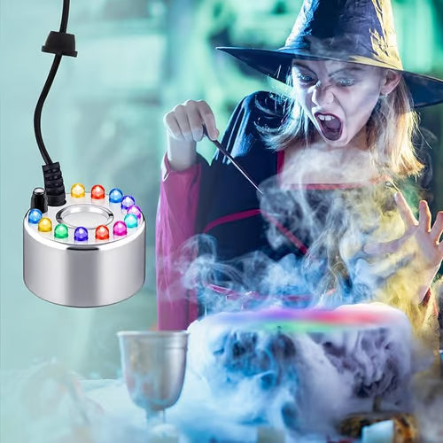 ⏳🔥LIMITED-TIME 40% OFF! ⏰💨 12-LED Ultrasonic Mist Maker Fogger – Creates cool mist & colourful light – Perfect for humidifiers, fountains or Halloween decor – runs quietly in water 💧✨