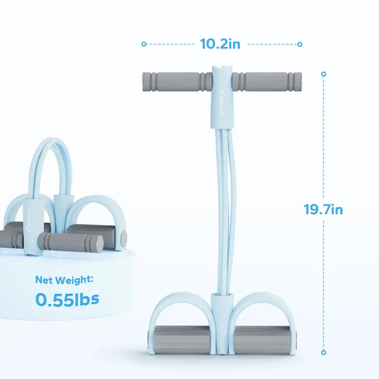 Merach Multifunction Pedal Resistance Band, Elastic Pull Rope Fitness, Full-Body Workout at Home Gym