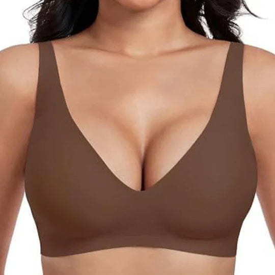 ⚡50K+ SOLD💕 Jelly Wireless Womens Comfortable Wireless Bras Push Up Bralettes Seamless Tshirts Bras Deep V Everyday Bras