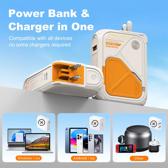 Magnetic Power Bank with Built-In Cable
