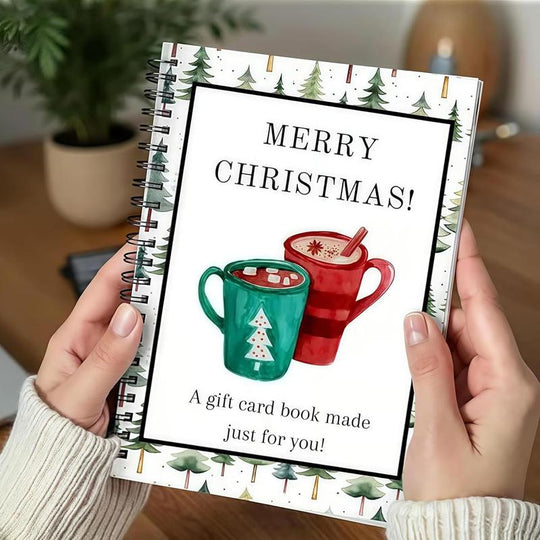 🔥🎁50% OFF!!!-Ready for Christmas!🎅Christmas Gift Card Booklet -👍DIY Spiral-Bound Christmas Gift Card Holder Book