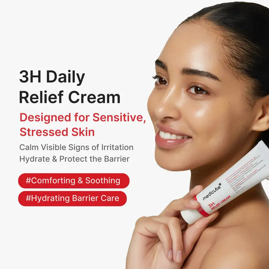 3H Relief Cream | Daily Soothing Moisturizer for Troubled & Delicate Skin, Hydrating, Cooling, Barrier Support Care | Centella Asiatica, Tea Tree Extract, Aloe, Hyaluronic acid | Korean Skincare