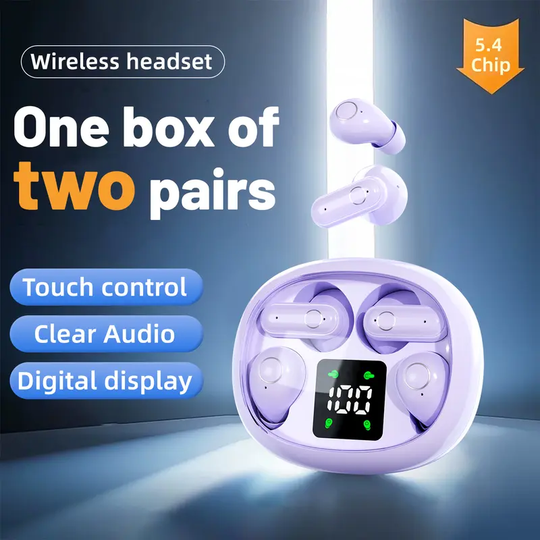 MSHUKCOE 2-in-1 Smart Wireless Earbuds - Bluetooth 5.4 Chip