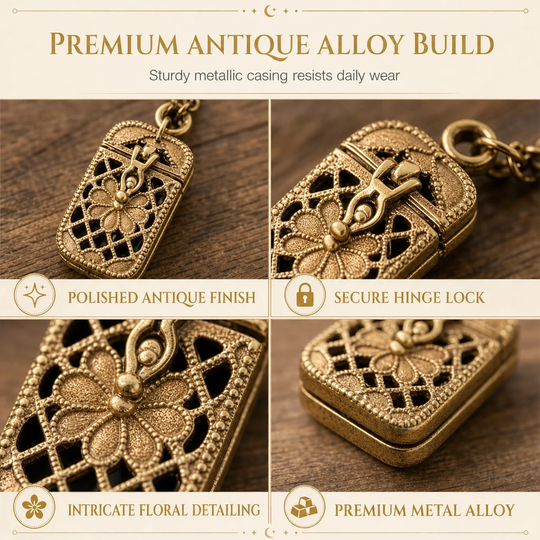 Vintage Tarot Locket Pendant Necklace