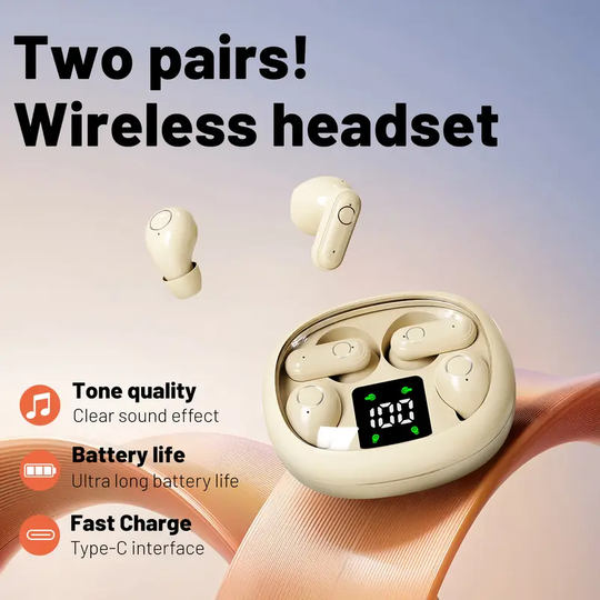 MSHUKCOE 2-in-1 Smart Wireless Earbuds - Bluetooth 5.4 Chip