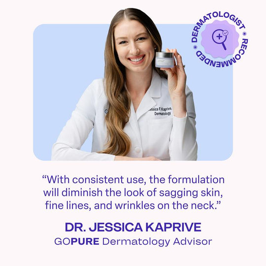 [GOPure official] Neck Cream Tighten & Lift Firming Cream for Crepey Skin Tightening Cosmetic - Clinically Proven, Safe & Clean, Dermatologist Recommended, Cruelty-Free