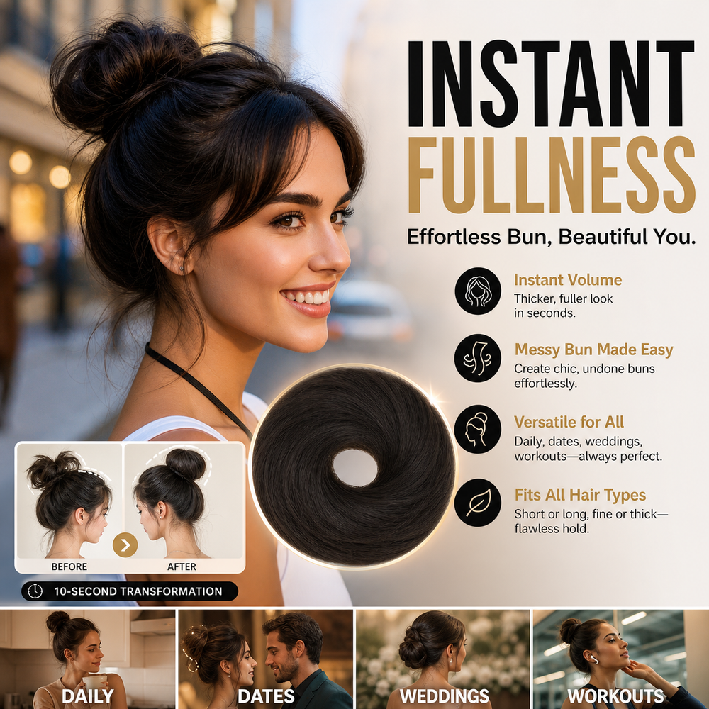 🎀Buy 1 Get 1 Free🔥Instant Color Hair Bun Extension – Voluminous Hair Scrunchie