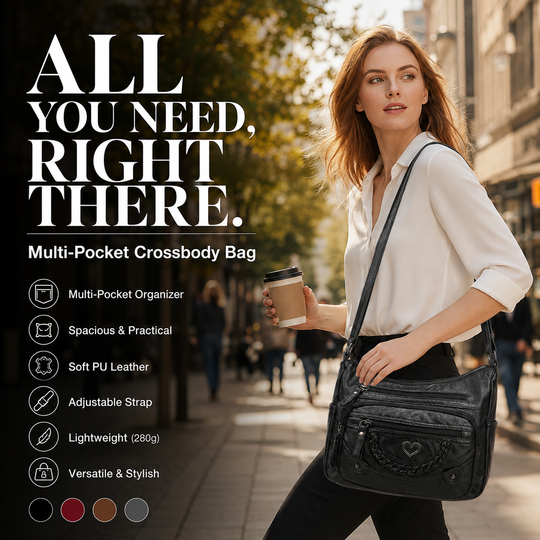 💐50% OFF! 🔥🎁Women's Soft PU Crossbody Bag – Multiple Pockets for Perfect Organization 👜🔑【Limited Offer】