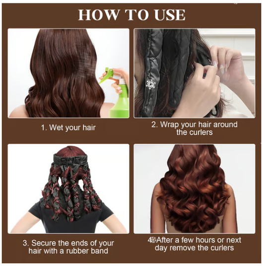 💗Sleep-in hairband Heat-Free Curling Tongs