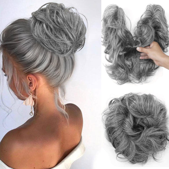 Messy Side Comb Hair Bun – Instant Voluminous Updo Clip-In – 10-Second Effortless Styling, Slip-Proof All-Day Hold, Premium Heat-Friendly Fiber Up to 160°C & Lightweight Only 90g – 3 Placement Styles 🎀