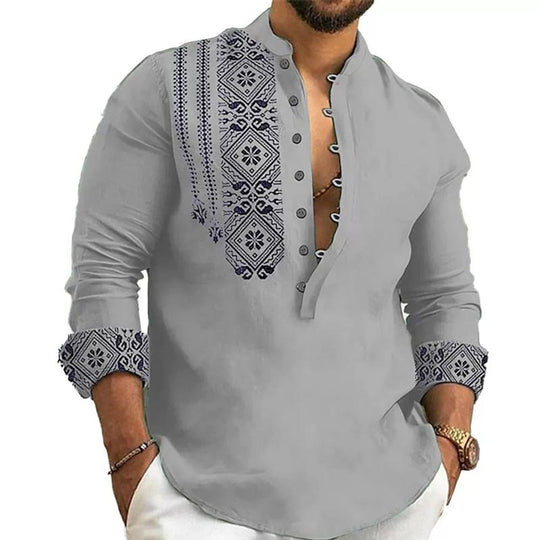 🎉Hot Sale 50% OFF🎉Long-sleeved Stand Collar Casual Shirt for Men