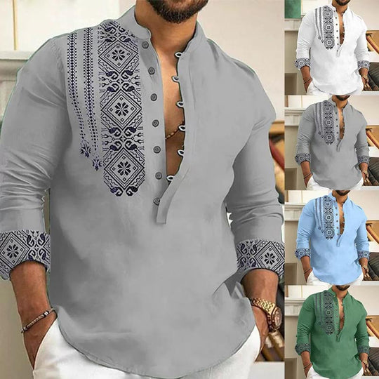 🎉Hot Sale 50% OFF🎉Long-sleeved Stand Collar Casual Shirt for Men