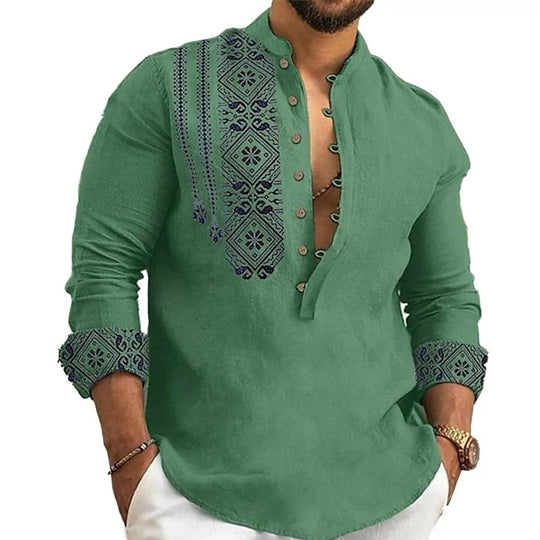 🎉Hot Sale 50% OFF🎉Long-sleeved Stand Collar Casual Shirt for Men