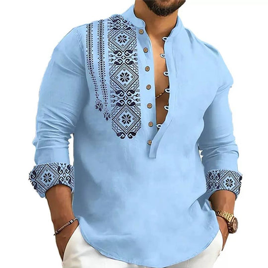🎉Hot Sale 50% OFF🎉Long-sleeved Stand Collar Casual Shirt for Men