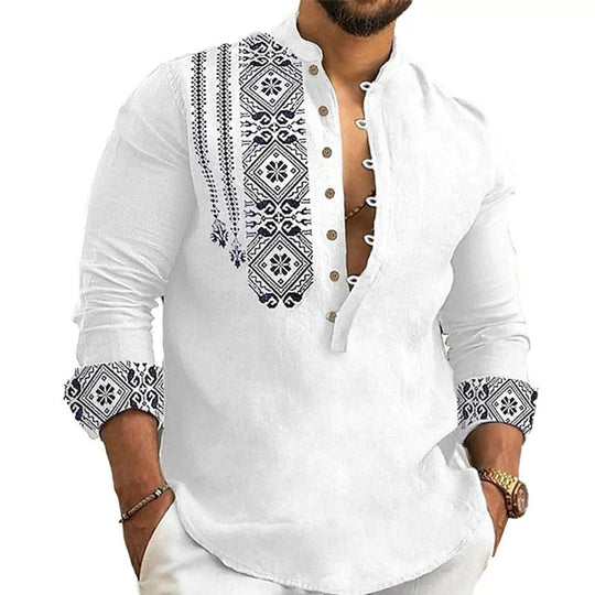 🎉Hot Sale 50% OFF🎉Long-sleeved Stand Collar Casual Shirt for Men