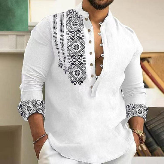 🎉Hot Sale 50% OFF🎉Long-sleeved Stand Collar Casual Shirt for Men