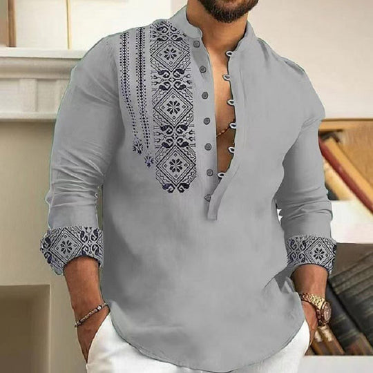 🎉Hot Sale 50% OFF🎉Long-sleeved Stand Collar Casual Shirt for Men