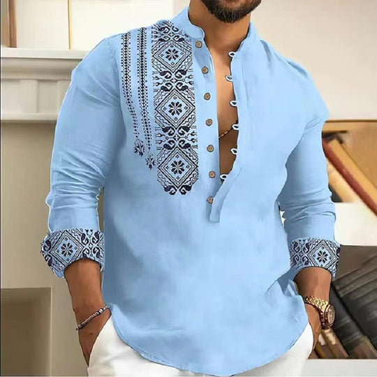 🎉Hot Sale 50% OFF🎉Long-sleeved Stand Collar Casual Shirt for Men