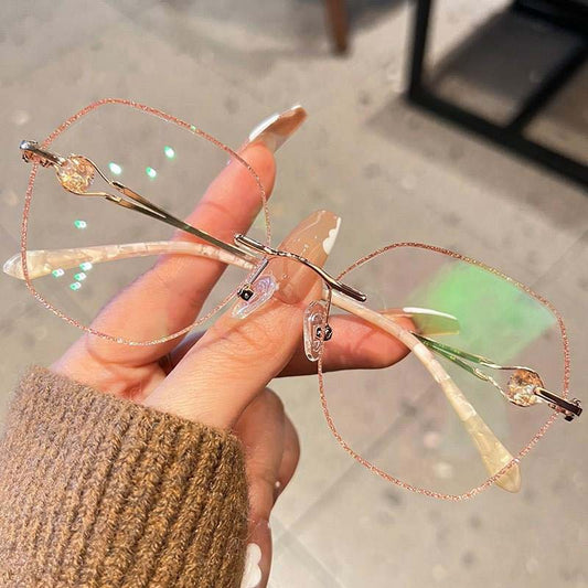 🔥New Arrival🔥Women's Synthetic Diamonds Rimless Anti Blue Light Glasses