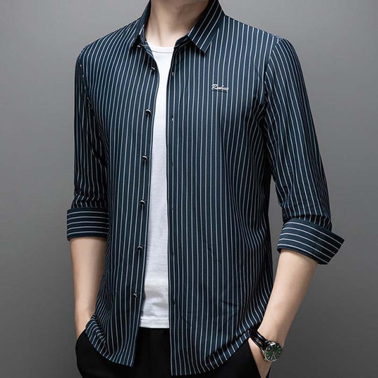 🎊Christmas sale - 50% Off🎊👔Men's Classic Wrinkle-Free Striped Shirt