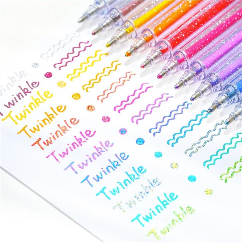 Sparkle Glitter Gel Pen Set (8/12/18pcs), Smooth & Smudge-Resistant, Eco Glitter, Ideal for All Ages – Grab Now!