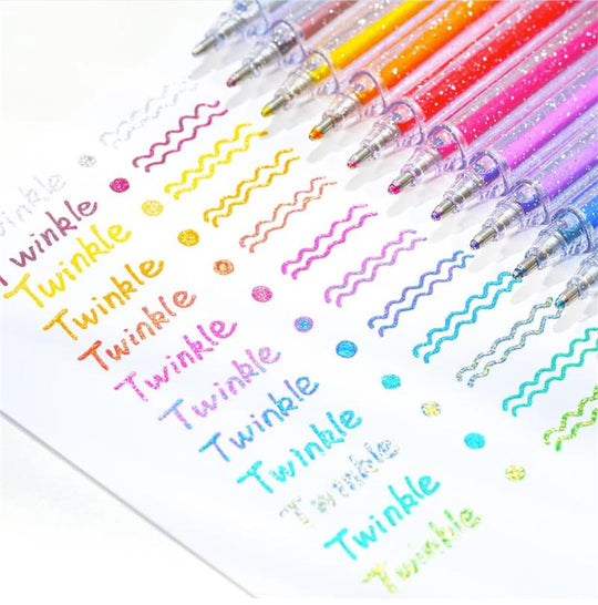 Sparkle Glitter Gel Pen Set (8/12/18pcs), Smooth & Smudge-Resistant, Eco Glitter, Ideal for All Ages – Grab Now!